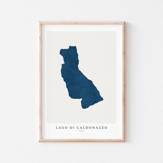 Lago di Caldonazzo Italy Minimalist Lake Map Poster Navy Wall Decor