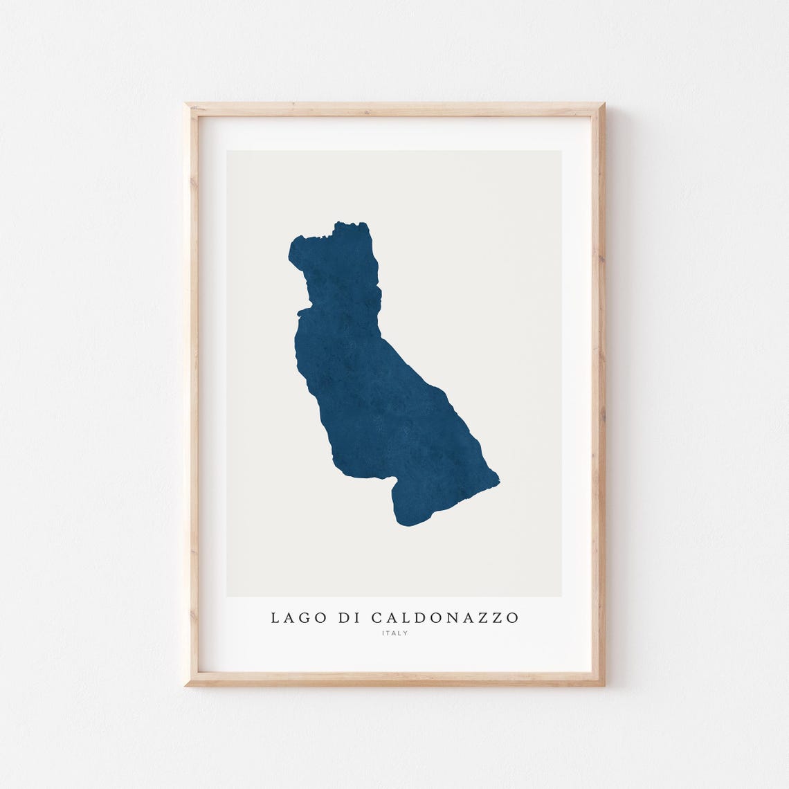 Lago di Caldonazzo Italy Minimalist Lake Map Poster Navy Wall Decor