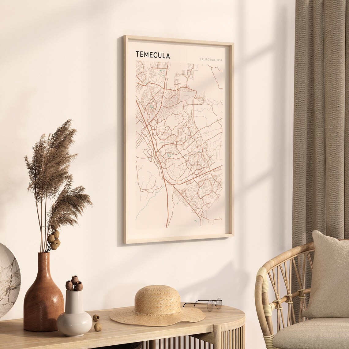 Temecula California Minimalist City Street Map Wall Decor Poster - Image 3