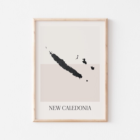 New Caledonia Map Poster Print Minimalist Boho Wall Art Decor For Home