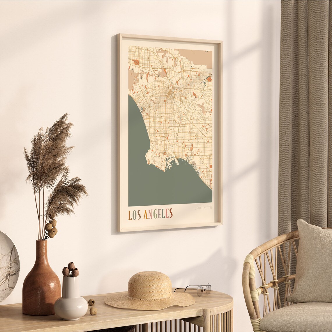Los Angeles Map Poster, Boho Travel Poster - Image 3