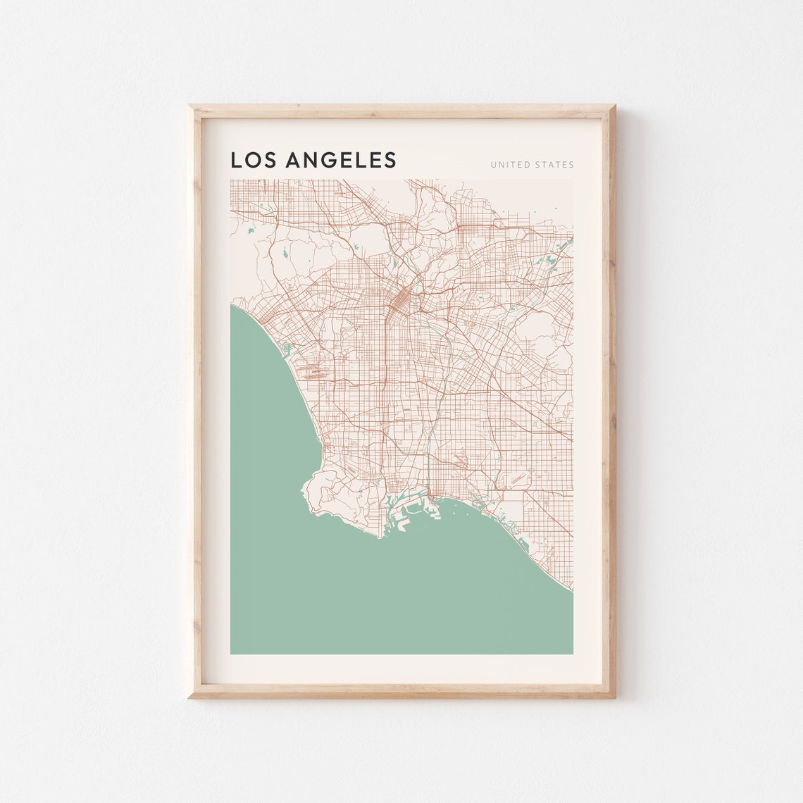 Los Angeles Map Poster Los Angeles Wall Art Los Angeles City Map Los Angeles Poster Los Angeles Print Los Angeles Usa California Map