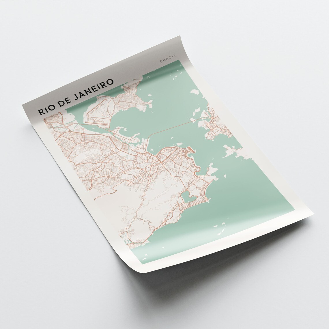 Rio de Janeiro Brazil Minimalist City Street Map Travel Poster - Image 2