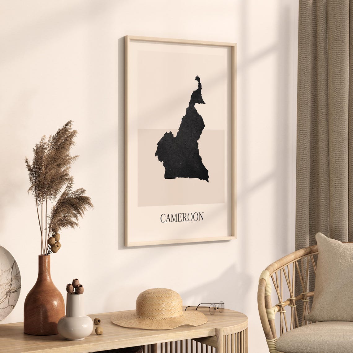 Cameroon Africa Country Map Silhouette Minimalist Poster for Home - Image 3