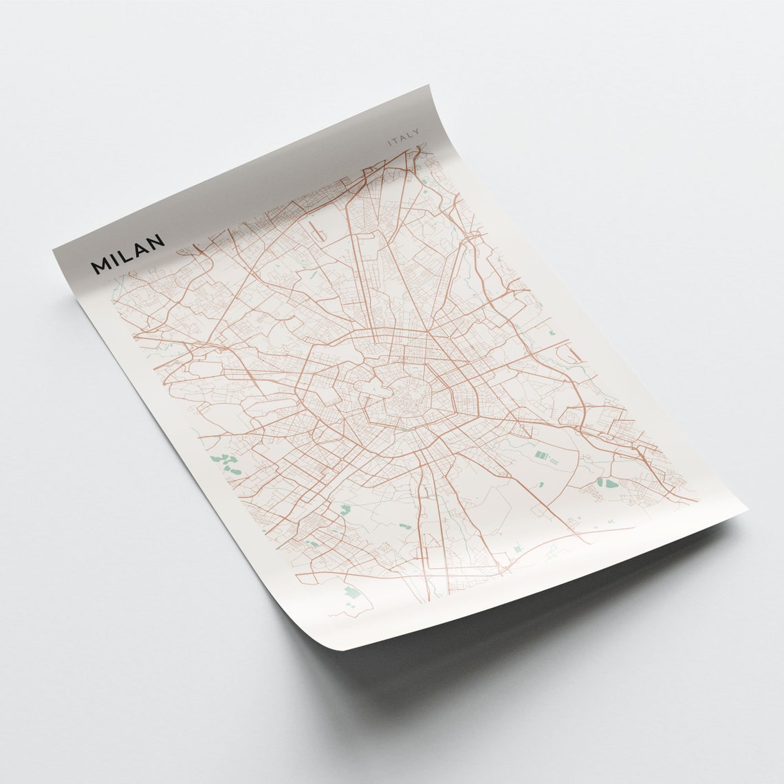 Milan Italy Minimalist City Street Map Art Poster Home Decor - Image 2