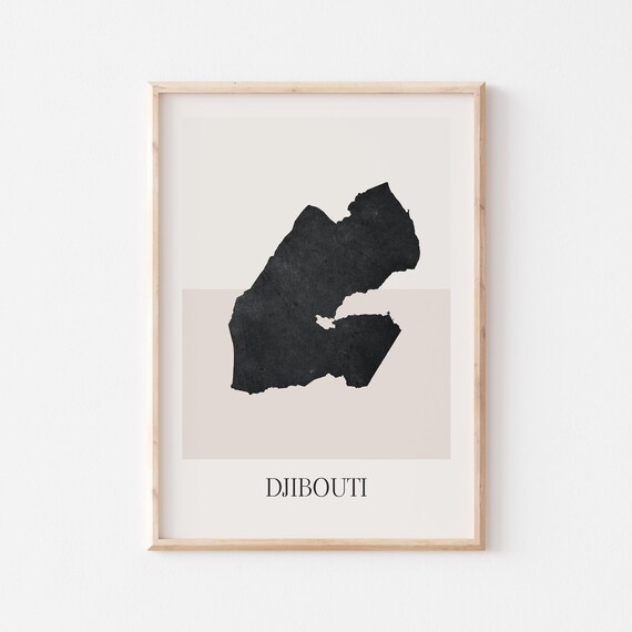 Djibouti Map Poster Print Minimalist Boho Wall Art Decor For Home Or Gift