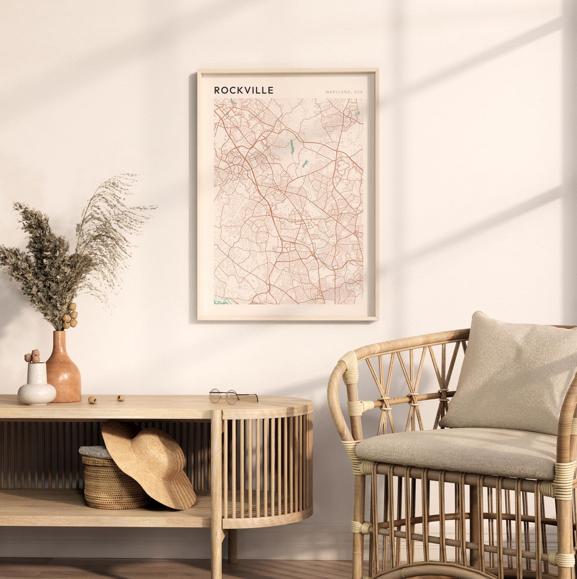 Rockville Map Poster Rockville Print Rockville Poster Rockville Wall Art Maryland Travel Gift Minimalist Art - Image 2