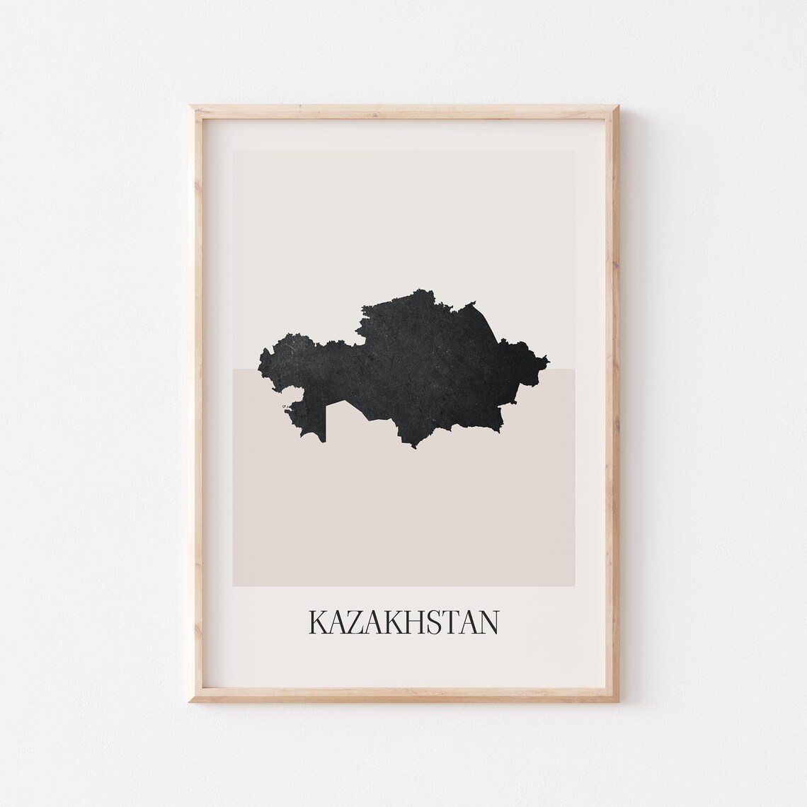 Kazakhstan Map Poster Print Minimalist Boho Wall Art Decor For Home Or Gift