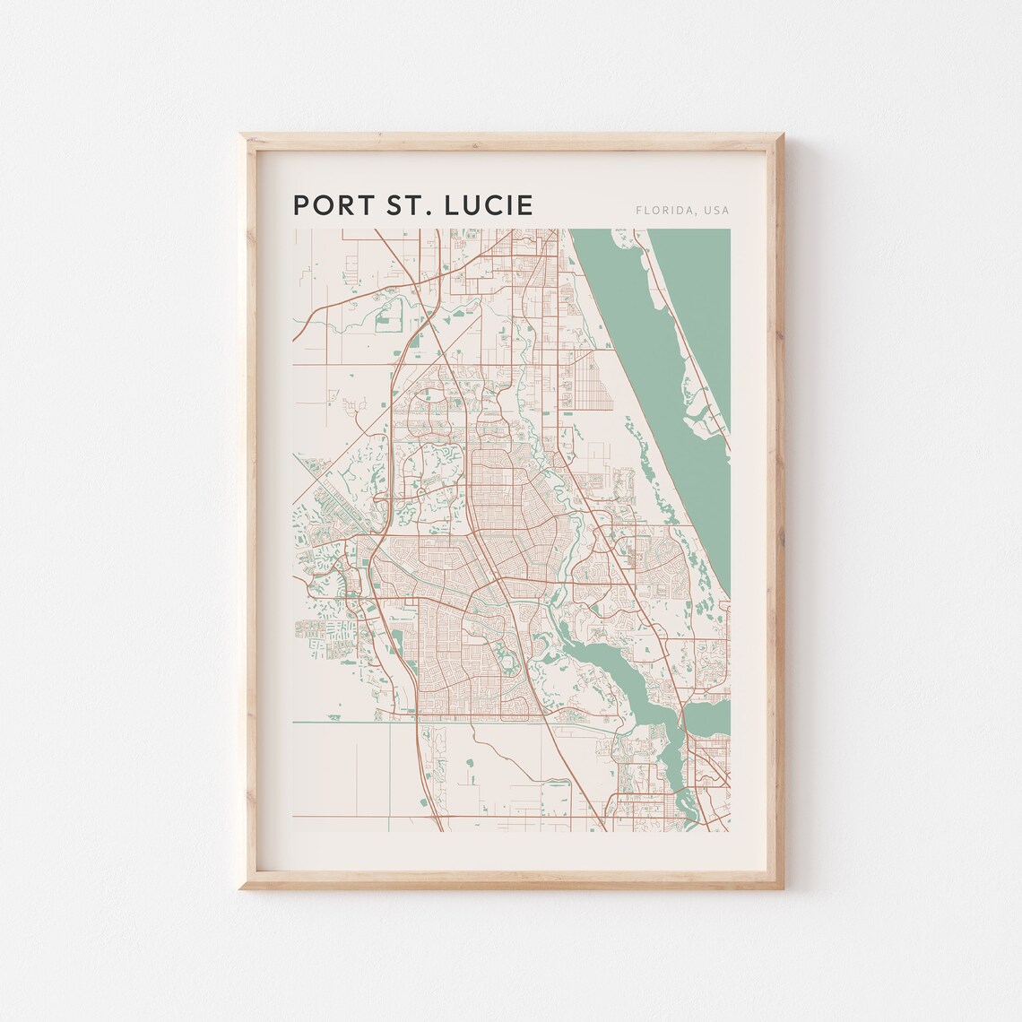 Port St Lucie Map Poster Port St Lucie Print Port St Lucie Poster Port St Lucie Wall Art Florida Travel Gift Farmhouse Wall Decor