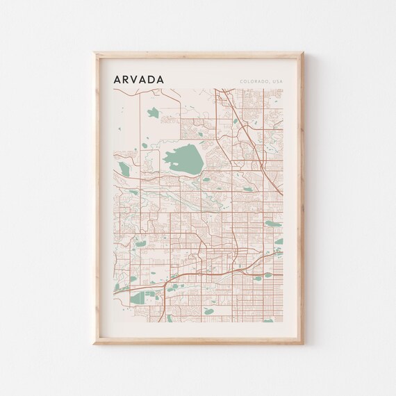 Arvada Colorado Farmhouse Modern Minimalist Street Map Poster