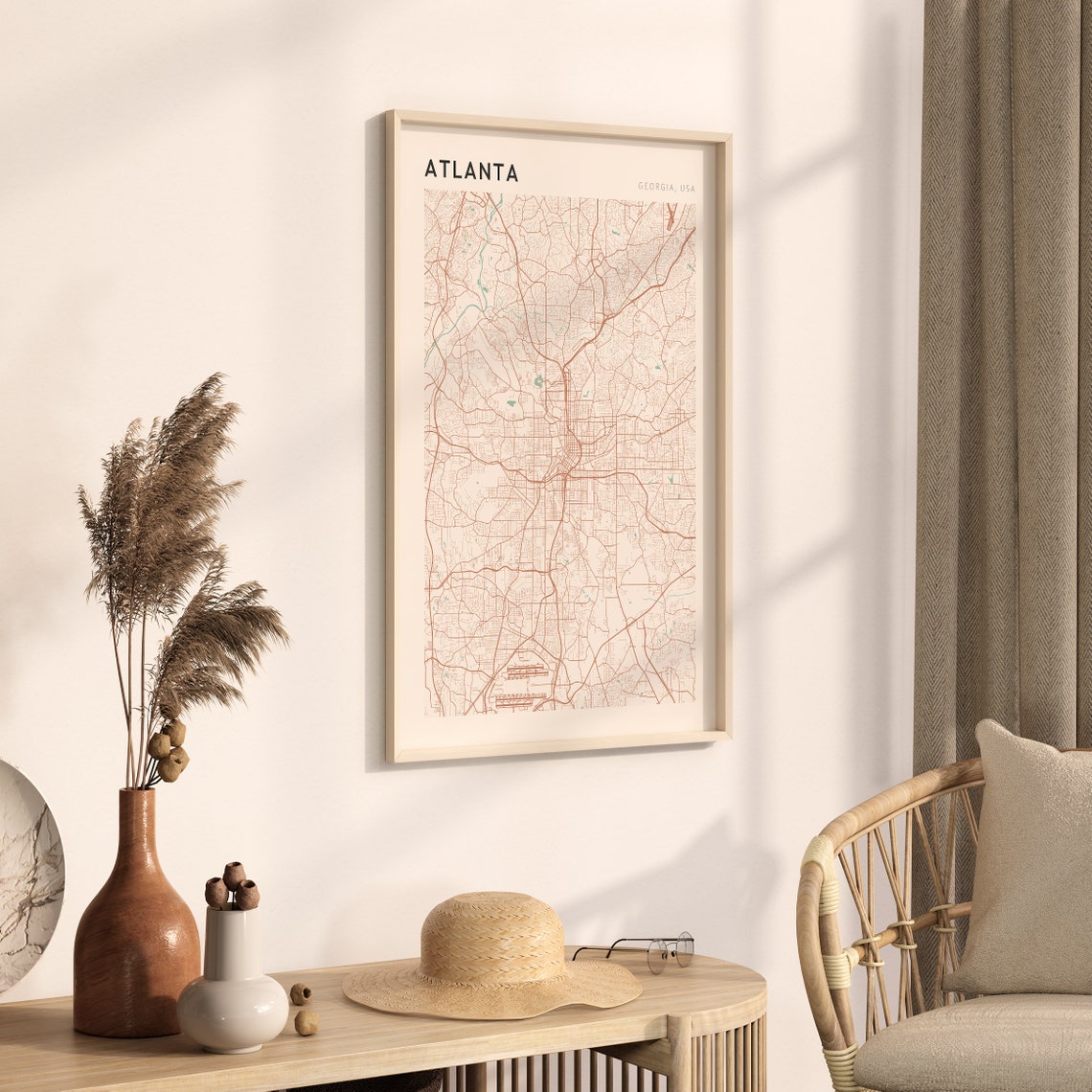 Atlanta Map Poster Atlanta Poster Atlanta Print Atlanta Wall Art Atlanta Street Map Atlanta Map Print Atlanta Georgia - Image 3