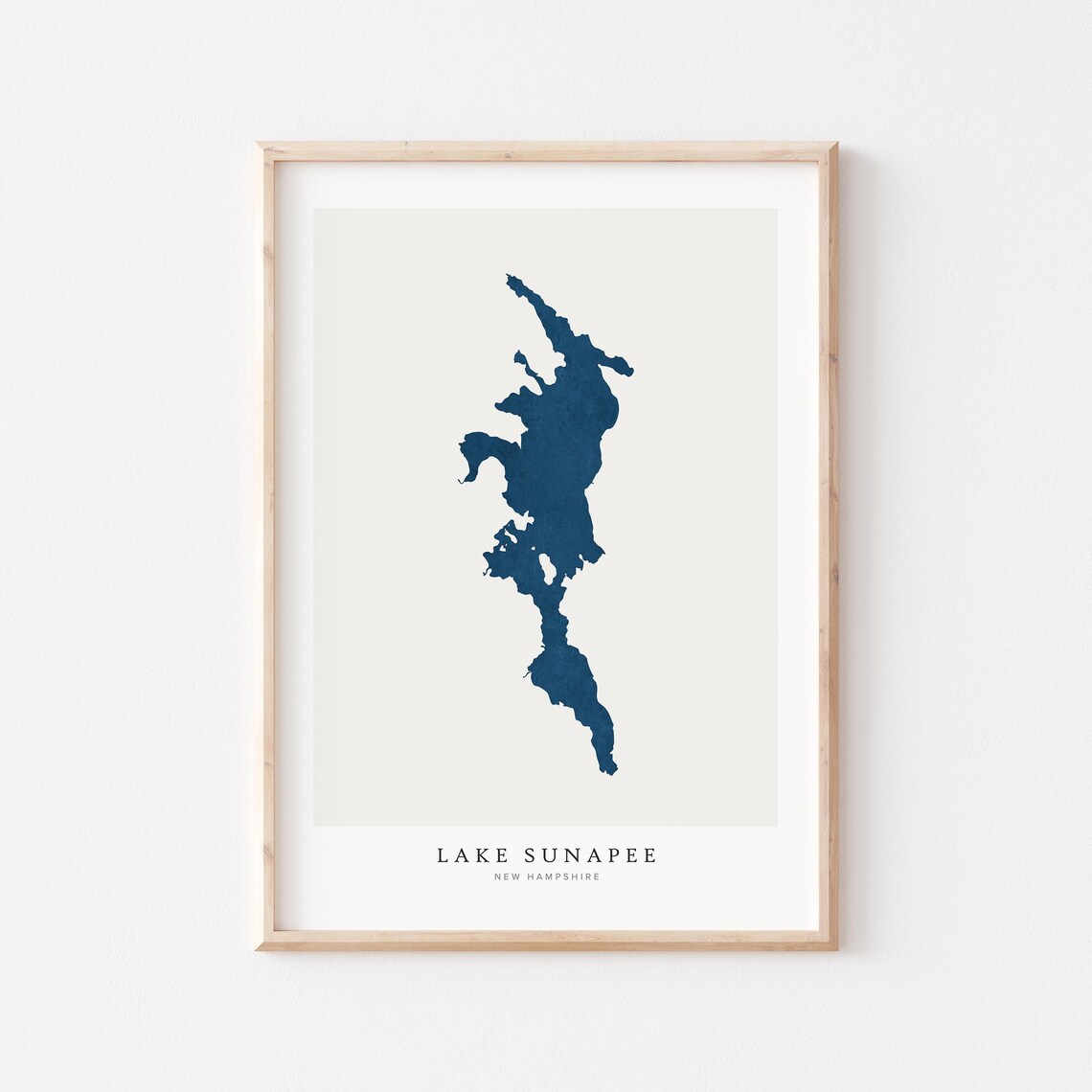 Lake Sunapee Print Poster Art Wall Map House Gift New Hampshire