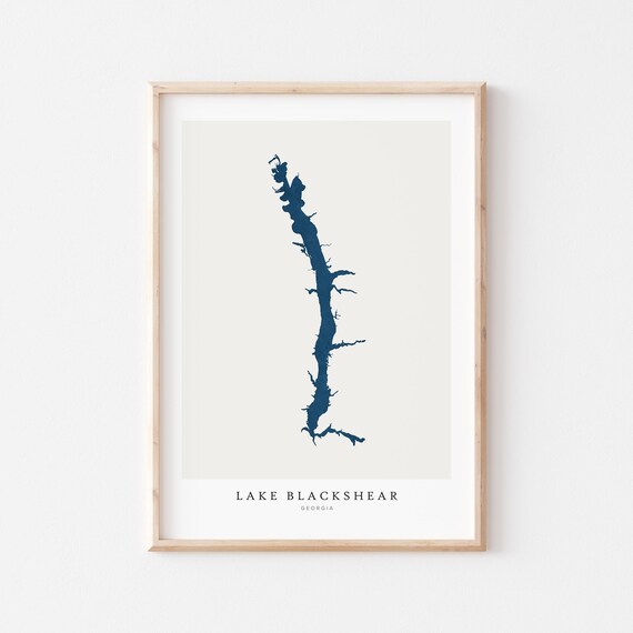 Lake Blackshear Print Poster Art Wall Map House Gift Georgia