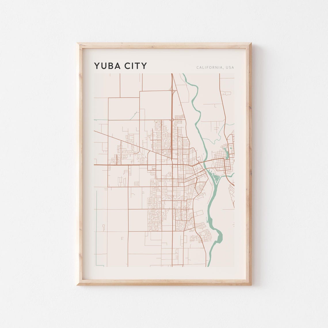 Yuba City Map Poster Yuba City Print Yuba City Poster Yuba City Wall Art California Travel Gift Farmhouse Wall Decor Dorm Wall Art