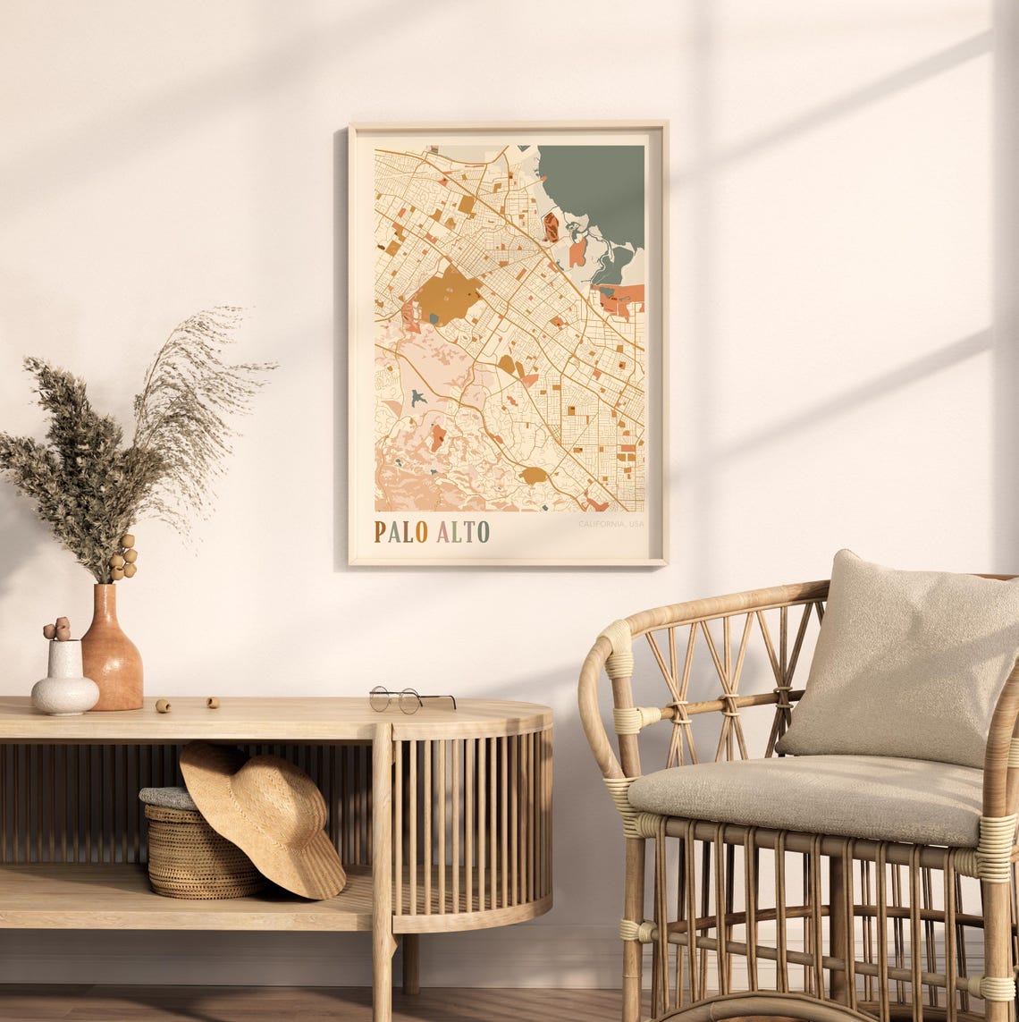 Palo Alto Map Poster Palo Alto Print Palo Alto Poster Palo Alto Wall Art California Travel Gift Boho Wall Art Gift For Friend - Image 2