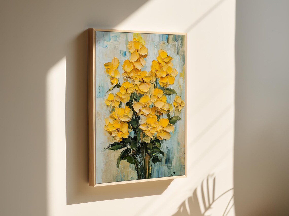 Radiant Cheerful Yellow Blossom Bouquet Modern Floral Art Poster - Image 2