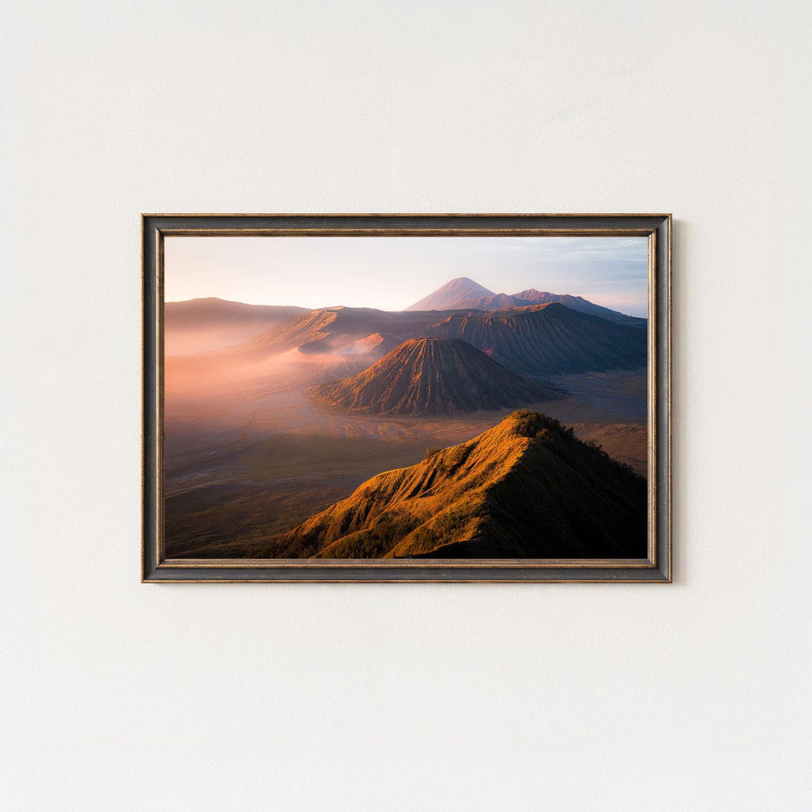 Mount Bromo Volcano at Sunrise Above Misty Caldera Indonesia Poster