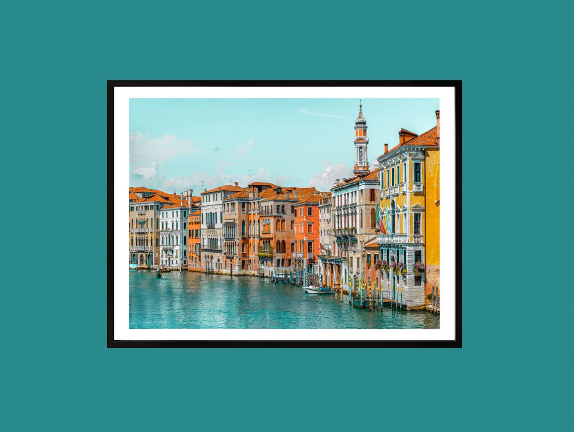 Venice Grand Canal Colorful Historic Architecture Waterfront Poster