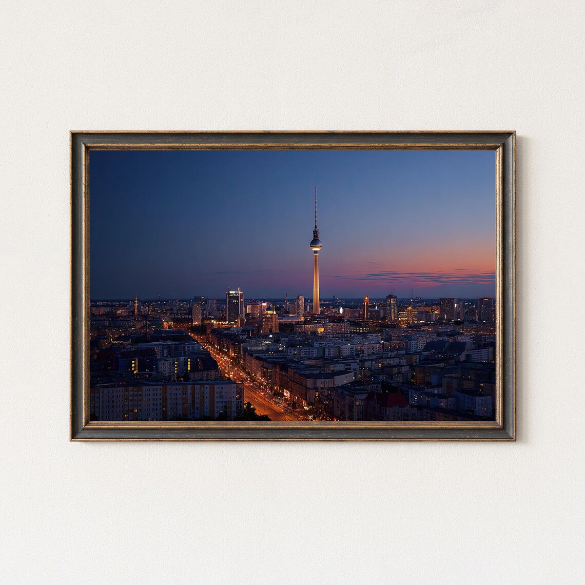 Berlin Skyline Print Tv Tower Night Cityscape Wall Art
