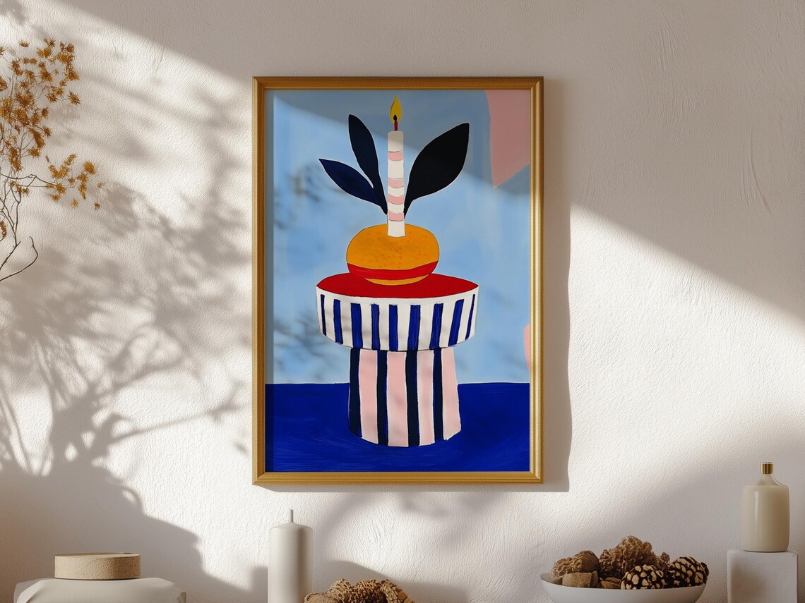 Christingle Orange Christmas Candle Abstract Holiday Art Poster