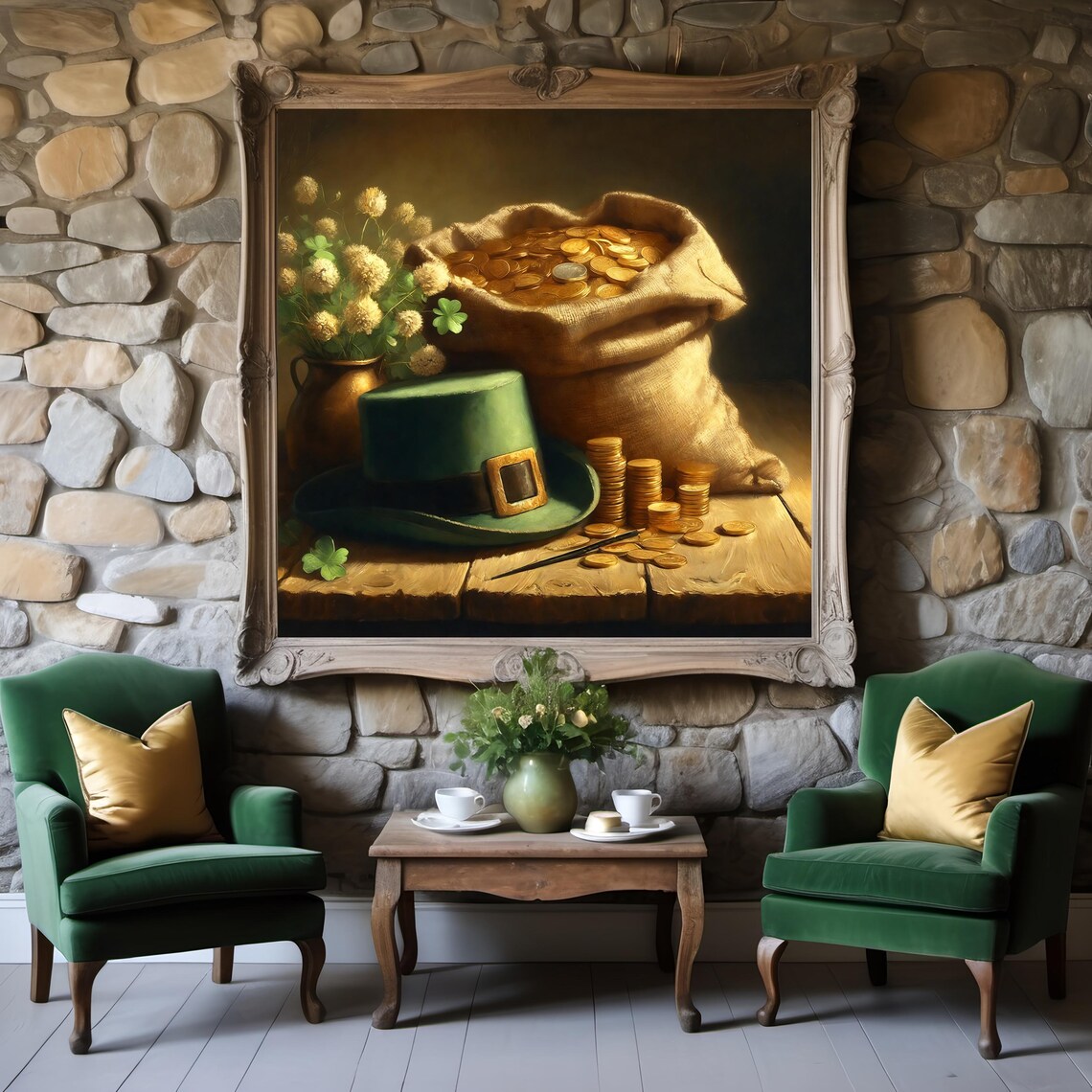Vintage St. Patrick's Day Still Life Art Print - Image 3