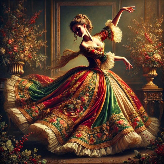 Nine Ladies Dancing Wall Art Victorian Holiday Decor Elegant With Festive Sophistication And Timeless Beauty