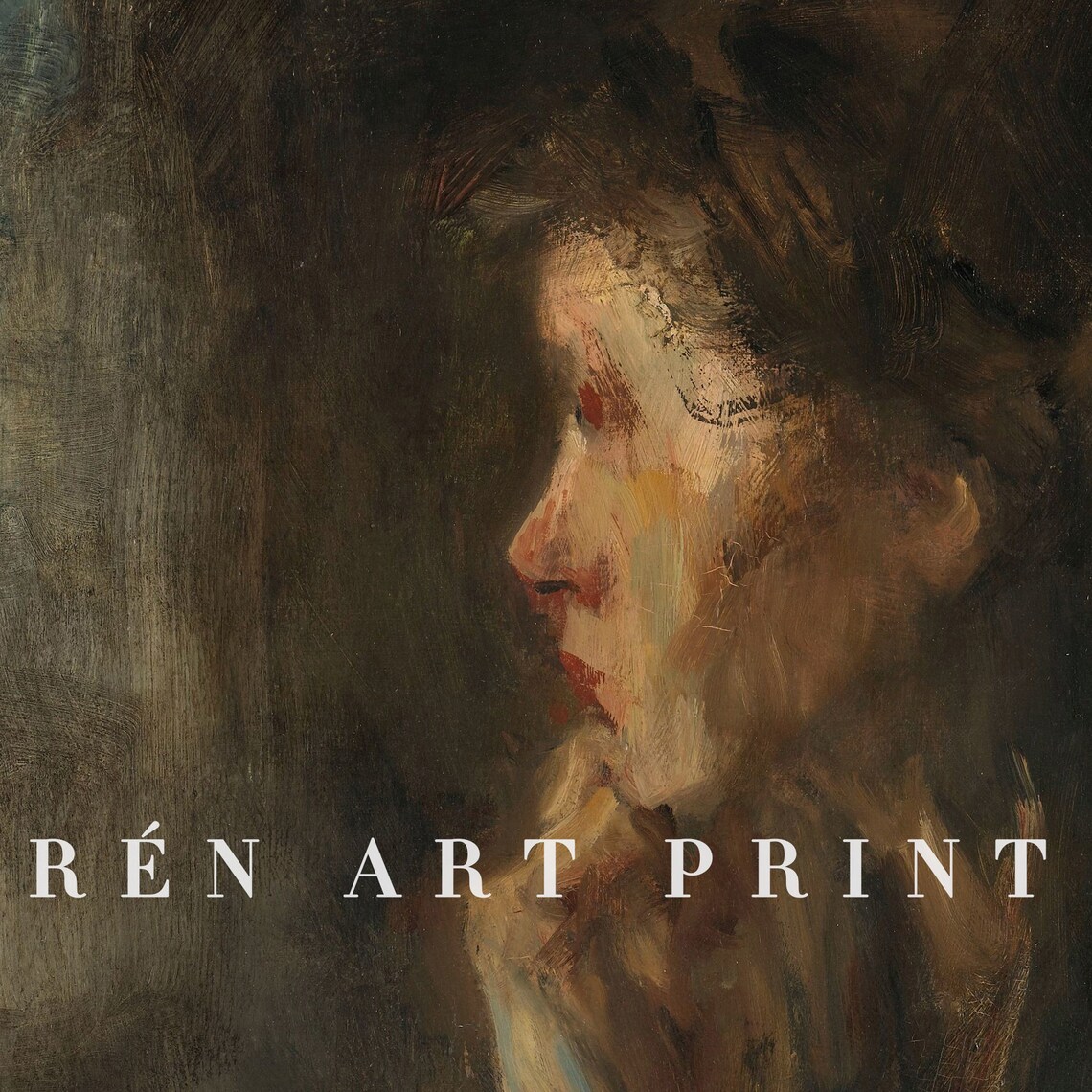 Vintage Woman Portrait Art Print, Moody Style - Image 3