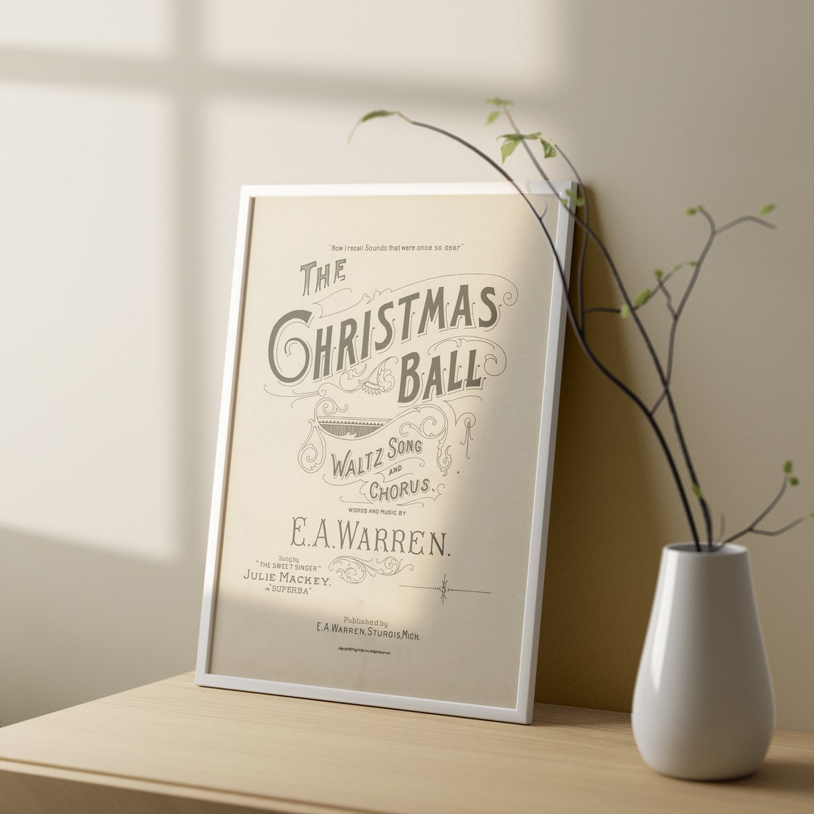 The Christmas Ball Vintage Sheet Music Cover Typography Art Print - Image 2