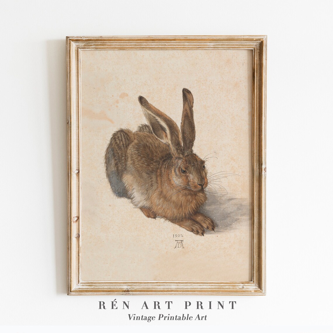 Vintage Rabbit Painting Antique Bunny Art Print