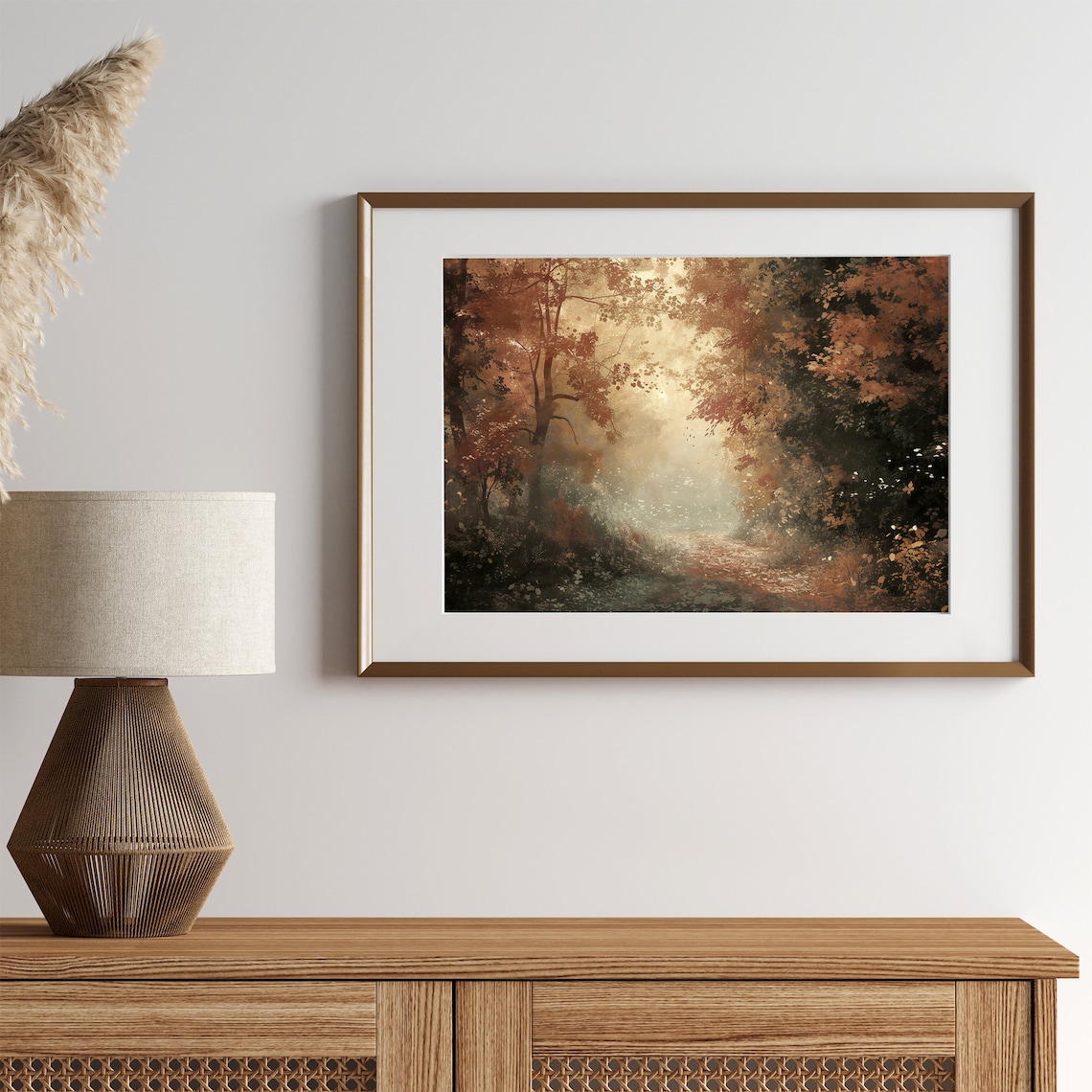 Vintage Fall Scenery Painting Art Print, Rustic Autumn - Image 3
