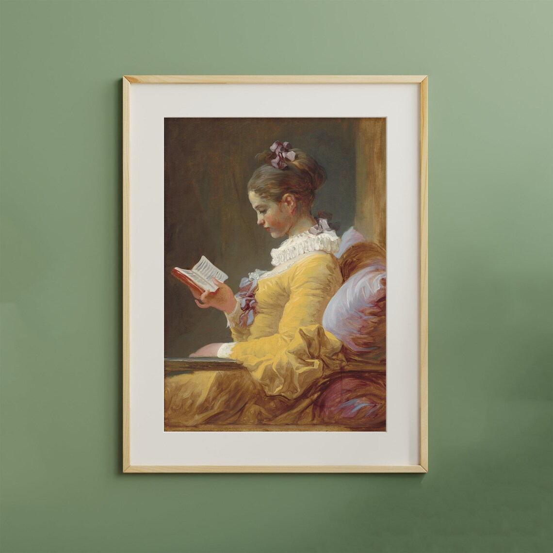 Victorian Woman Reading Vintage Portrait Art Print - Image 3