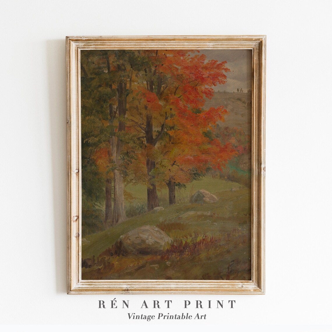 Fall Landscape, Vintage Autumn Painting Art Print