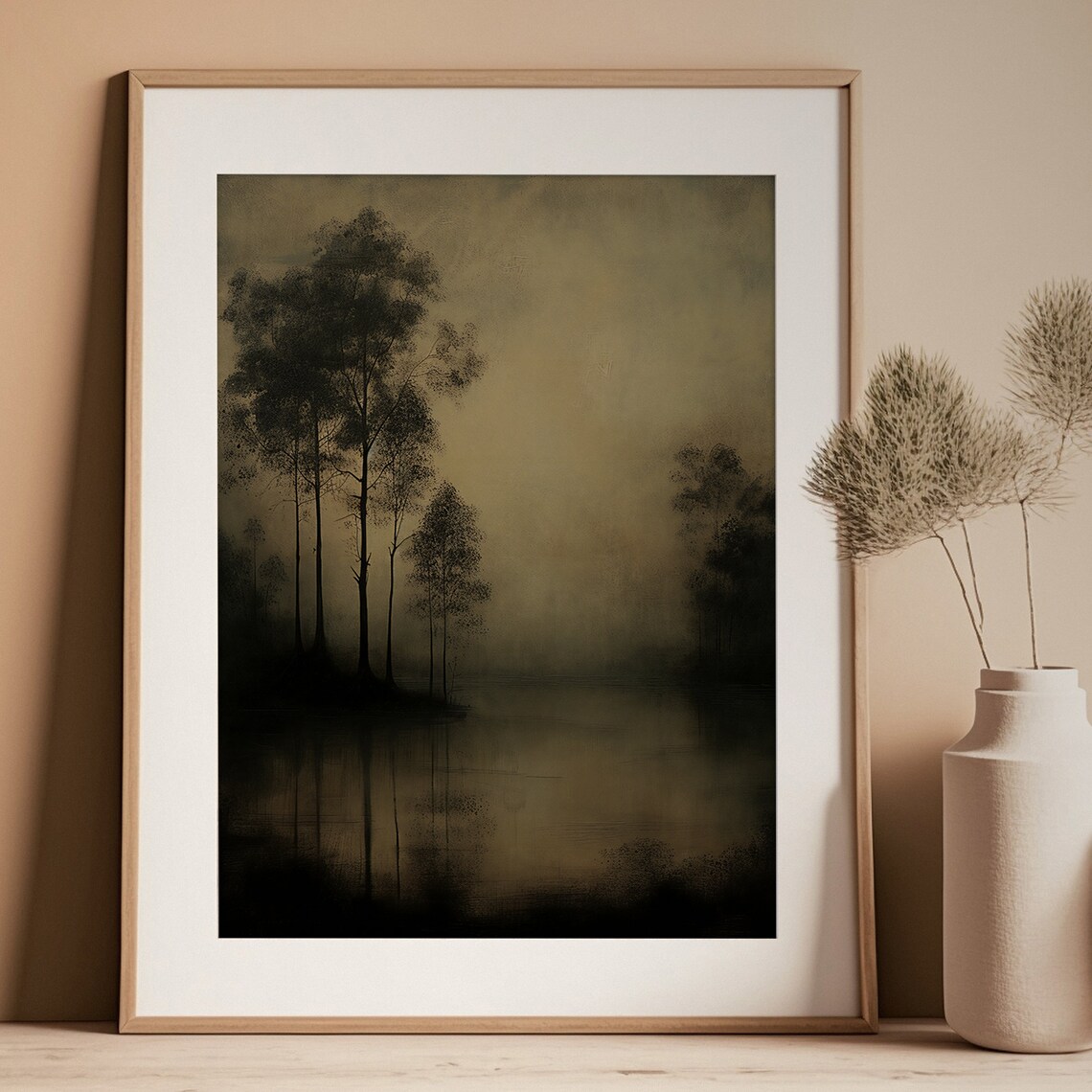 Moody Landscape Art Print, Dark Rustic Vintage Fall Night - Image 3