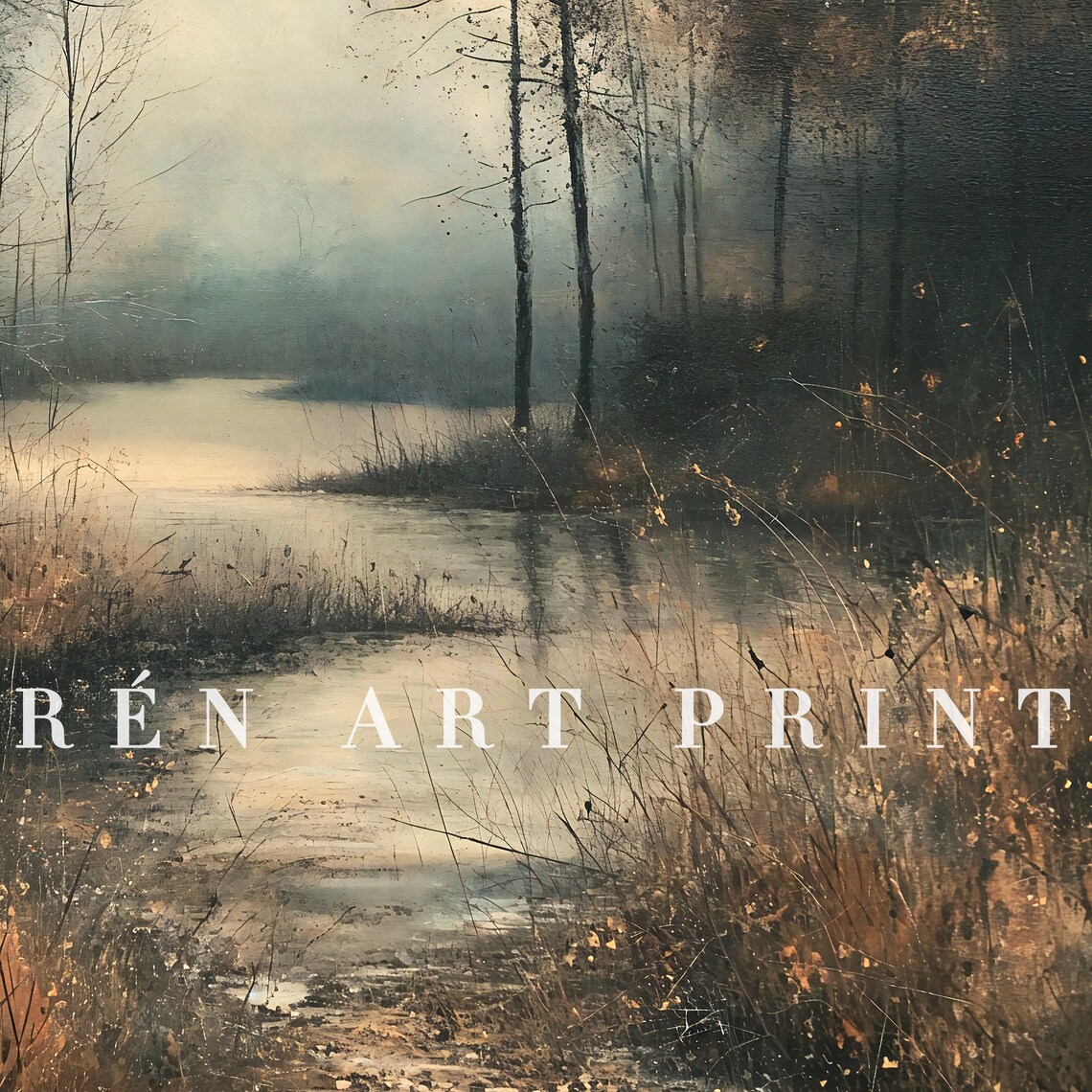 Moody Fall Landscape Vintage Autumn Art Print - Image 3