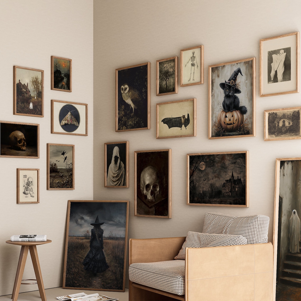 Vintage Halloween Prints, Dark Academia Decor - Image 3