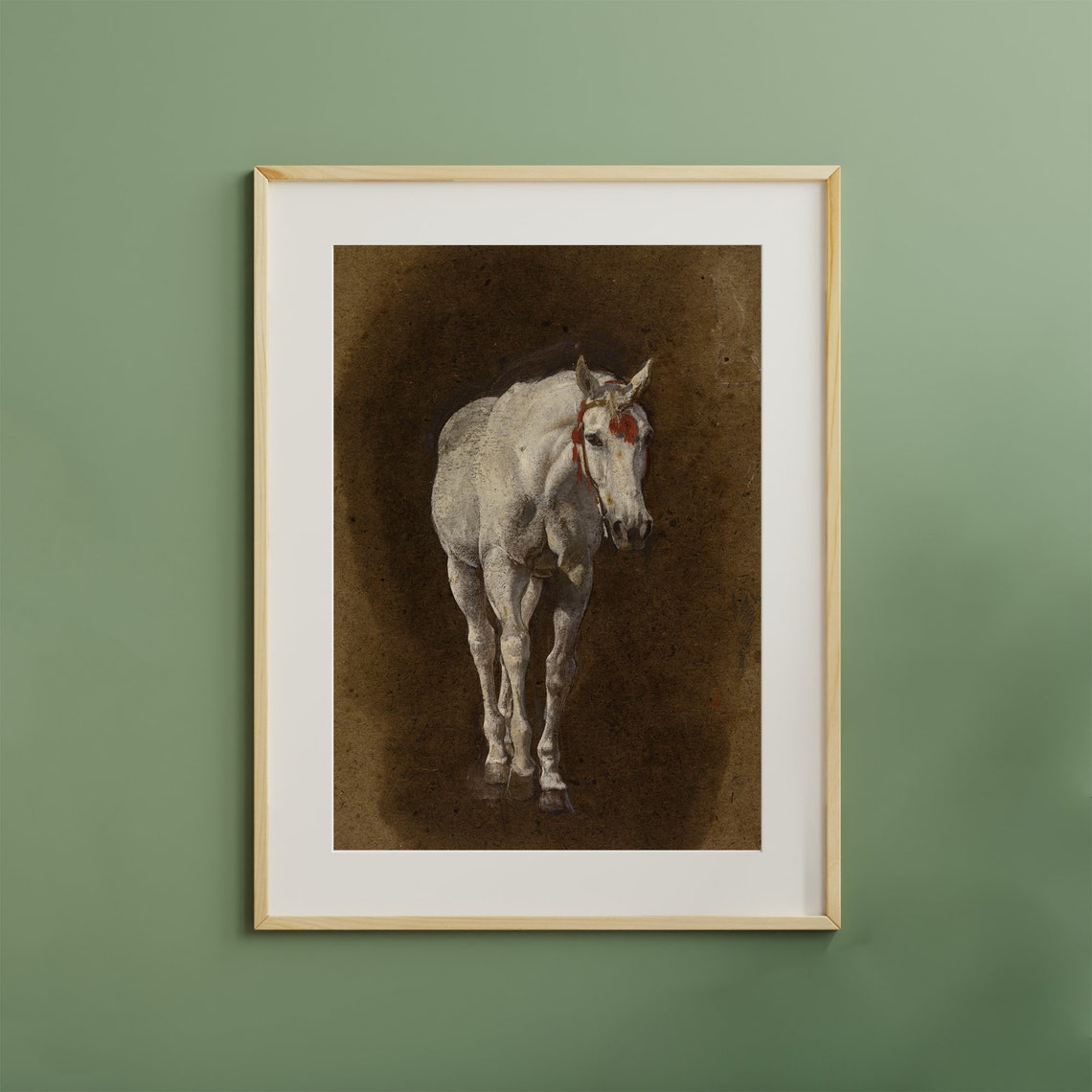 White Horse Farm Animal Poster Print - Image 3