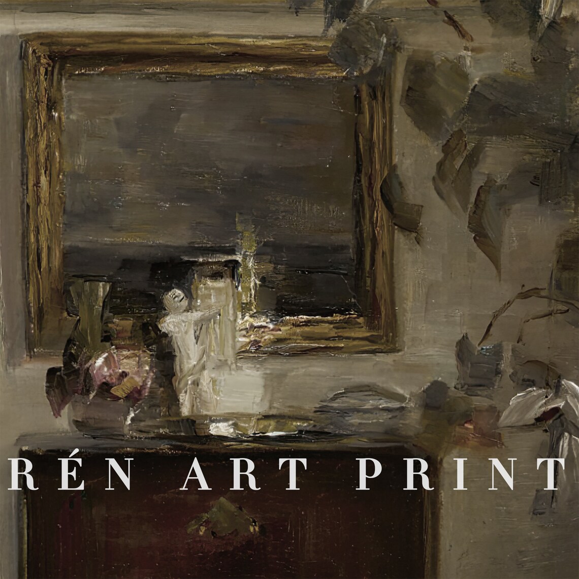 Moody Still Life Painting Print, Vintage Rustic Decor - Image 3
