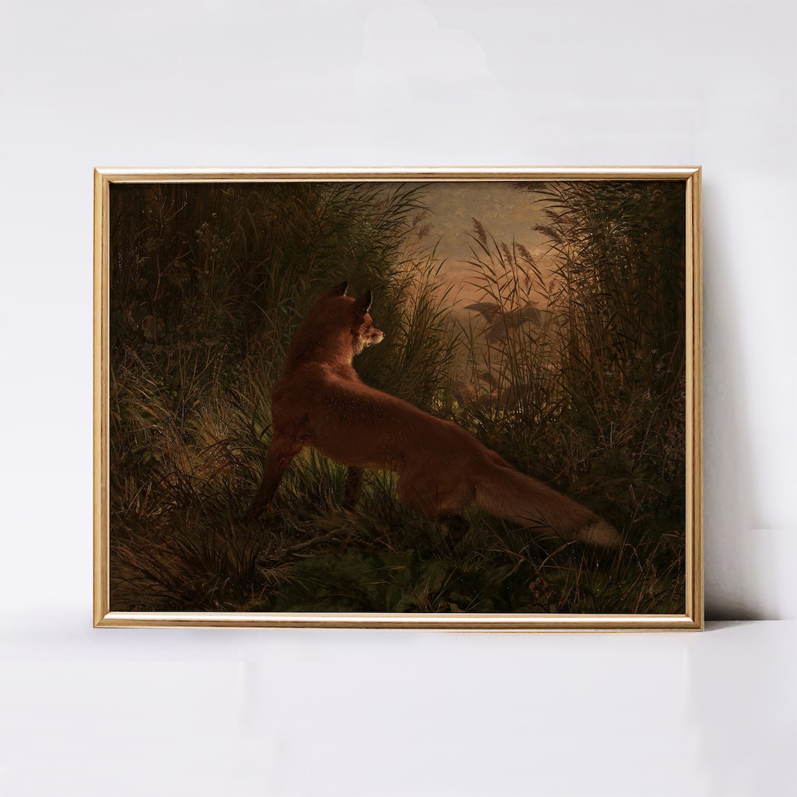 Fox Painting Vintage Animal Print, Rustic Decor - Image 2