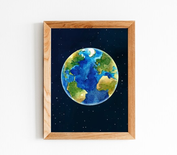 Outer Space Art Print, Kids Room Decor