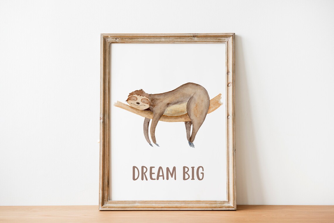 Sloth Baby Nursery Decor, Cute Art Print - Image 3