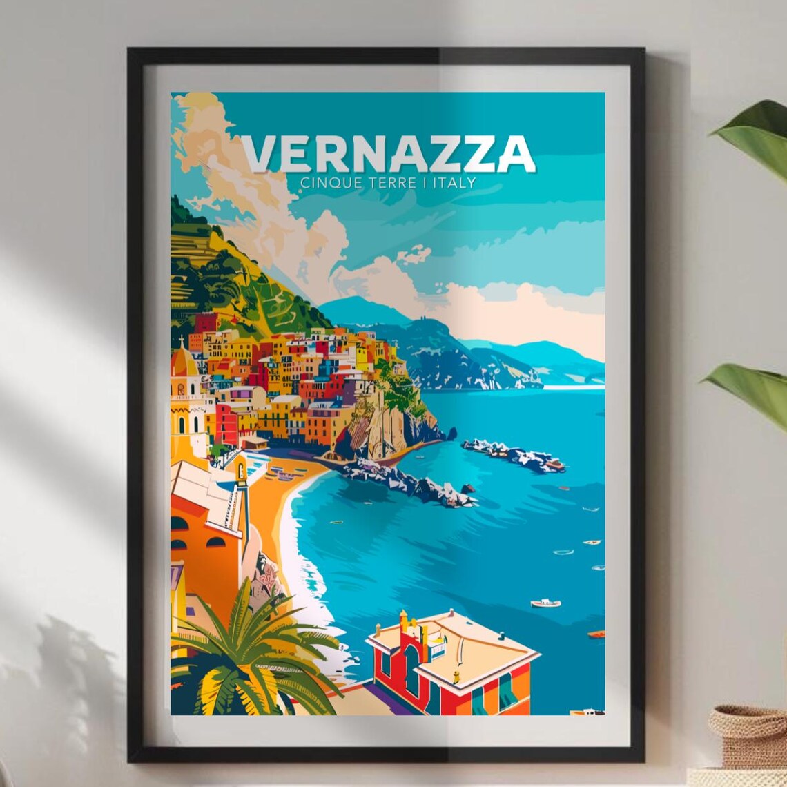 Vernazza Cinque Terre Italy Cliffside Village Coast Travel Poster
