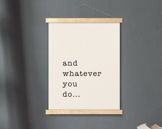 And Whatever You Do Colossians 317 Hanging Canvas Bible Verse Wall Art Scripture Poster Minimalist Print