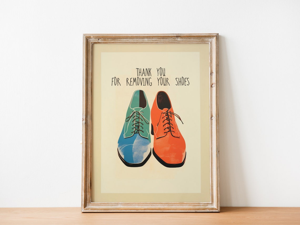 Thank You For Removing Your Shoes Cute Colorful Entryway Wall Poster - Image 4