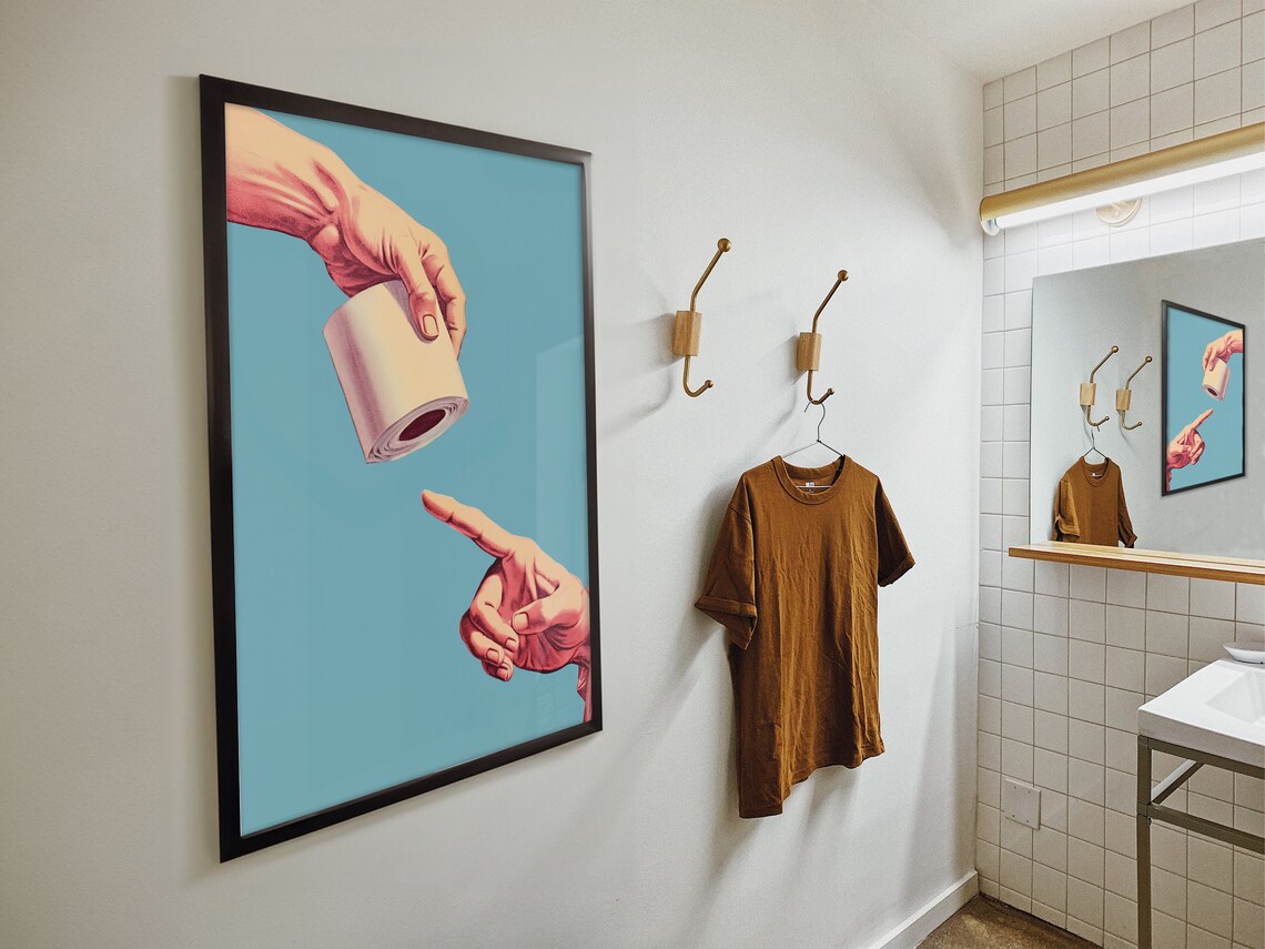 Funny Bathroom Wall Art Retro Toilet Poster - Image 4