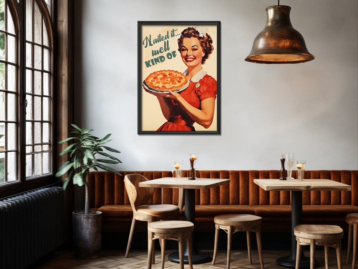 Retro Kitchen 50s Style Pie Print, Kitchen Art - Image 4