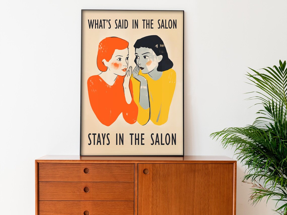 Retro Hair Salon Art Print, Neutral Salon Decor - Image 4