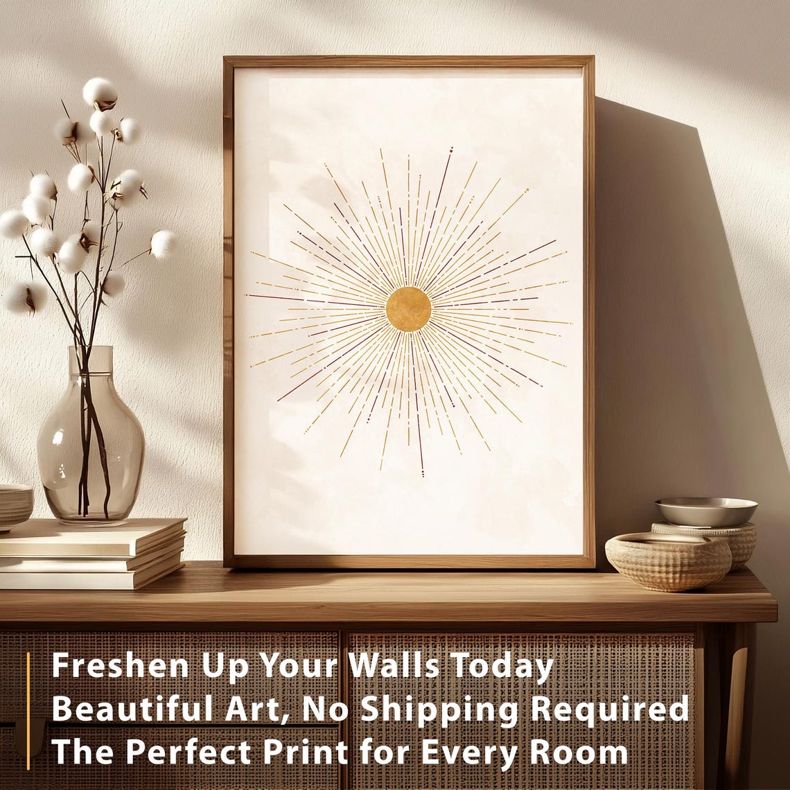 Minimalist Gold Sunburst Mid Century Modern Abstract Boho Sun Poster - Image 8
