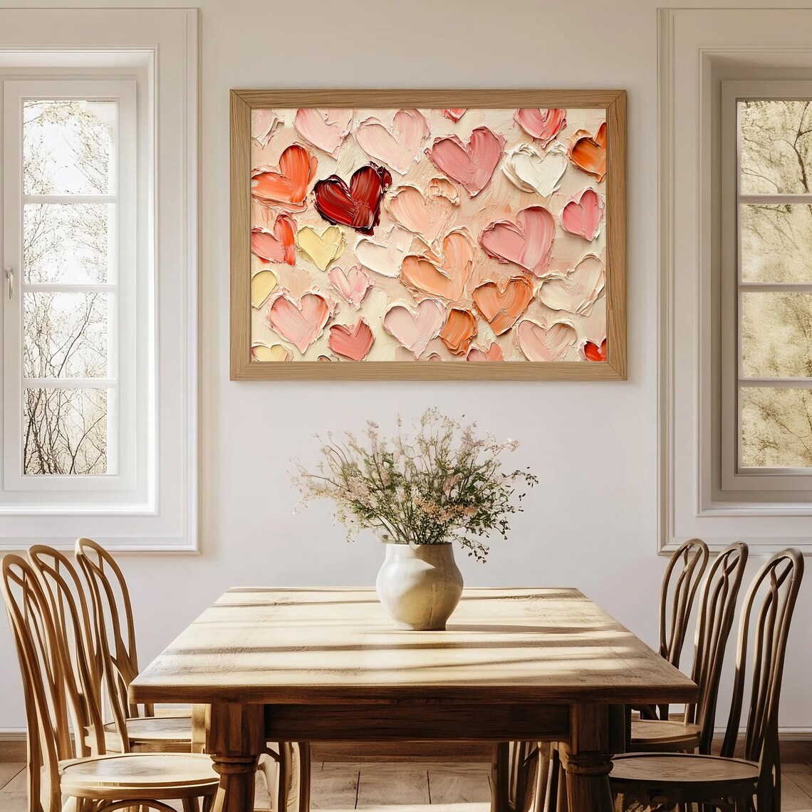 Antique Vintage Valentines Heart Wall Art Print