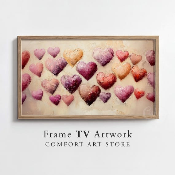 Valentines Day Frame Tv Art Frame Tv Red Pink Heart Frame Tv Vintage Valentines Holiday Painting Moody Romantic Dcor Seasonal Gift
