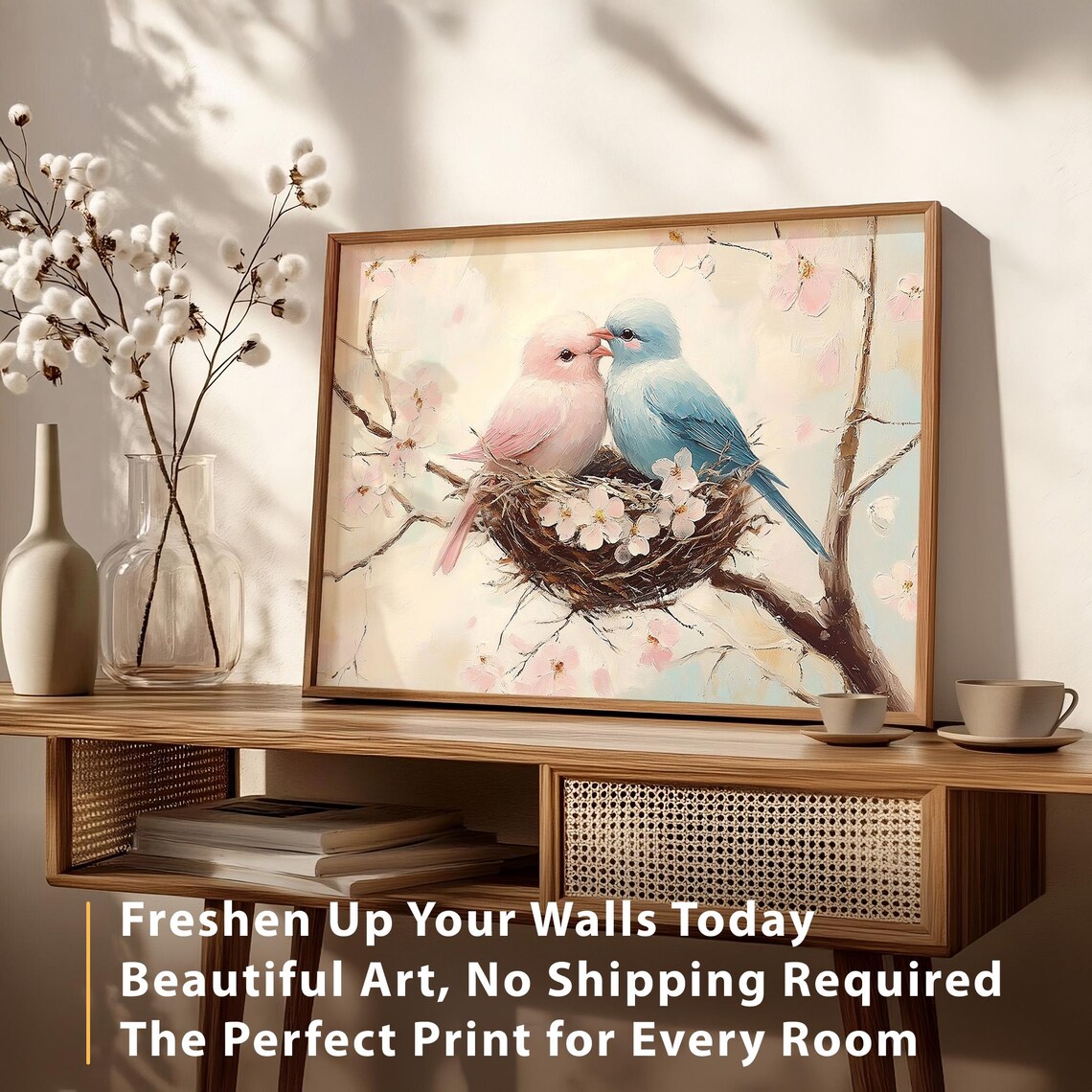 Vintage Birds Kissing Valentine Love Bird Art Print - Image 6